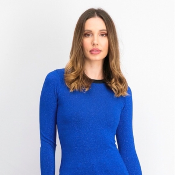 Rachel Roy Royal Blue Metallic Small Round Neck Sweater - Picture 1 of 8